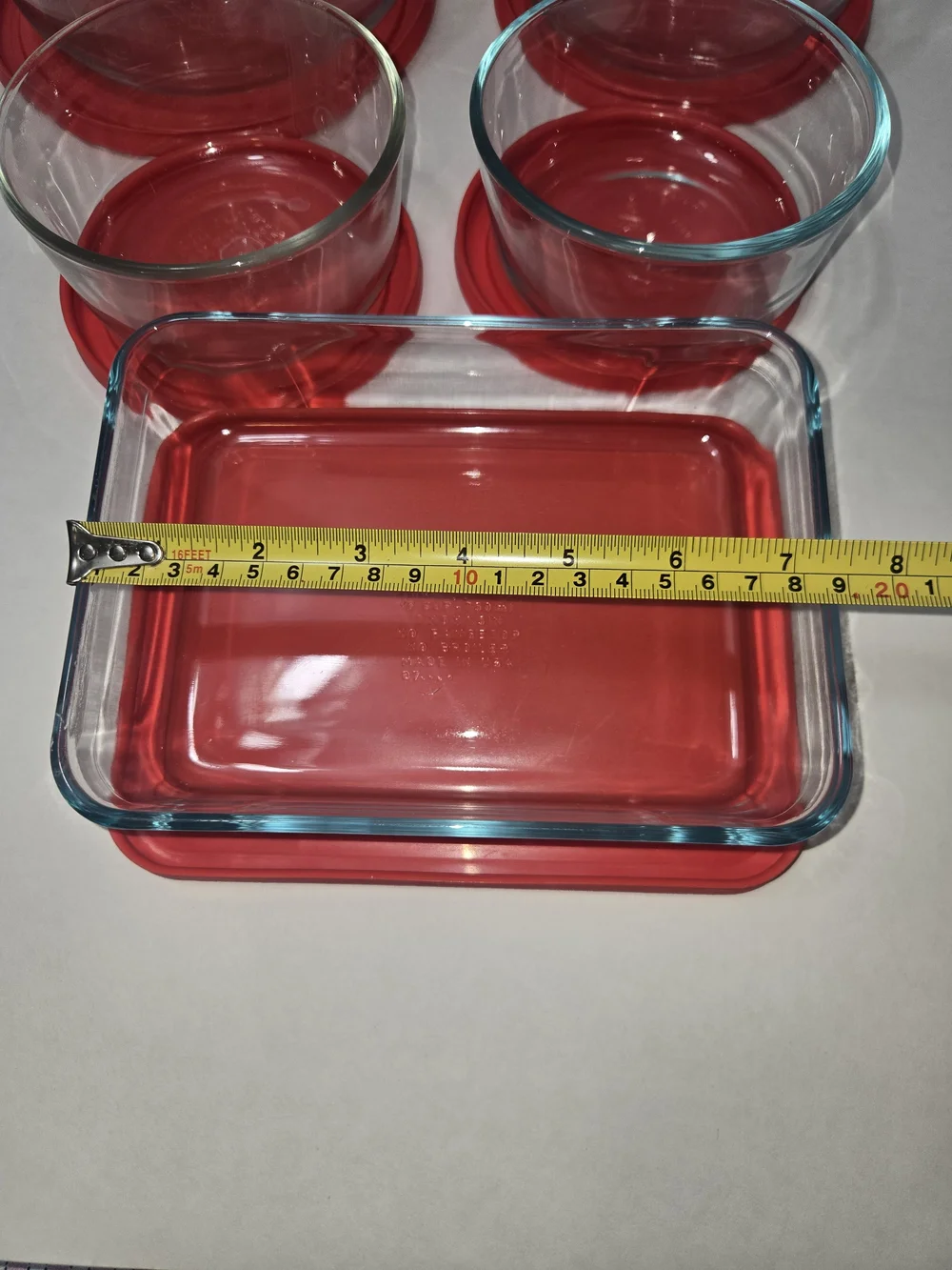 Pyrex Red Glass Food Storage Set - 5-Piece